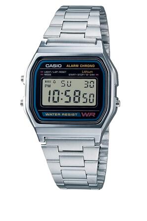 Кварцовий чоловічий годинник Casio Standard A158WA-1JF зі сталевим браслетом, класичний