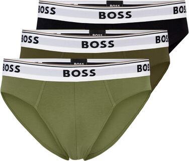 Слідки BOSS чоловічі 3 пари Power з бавовни стрейч з логотипами на поясі (L, -964 Black / Khaki / Olive)