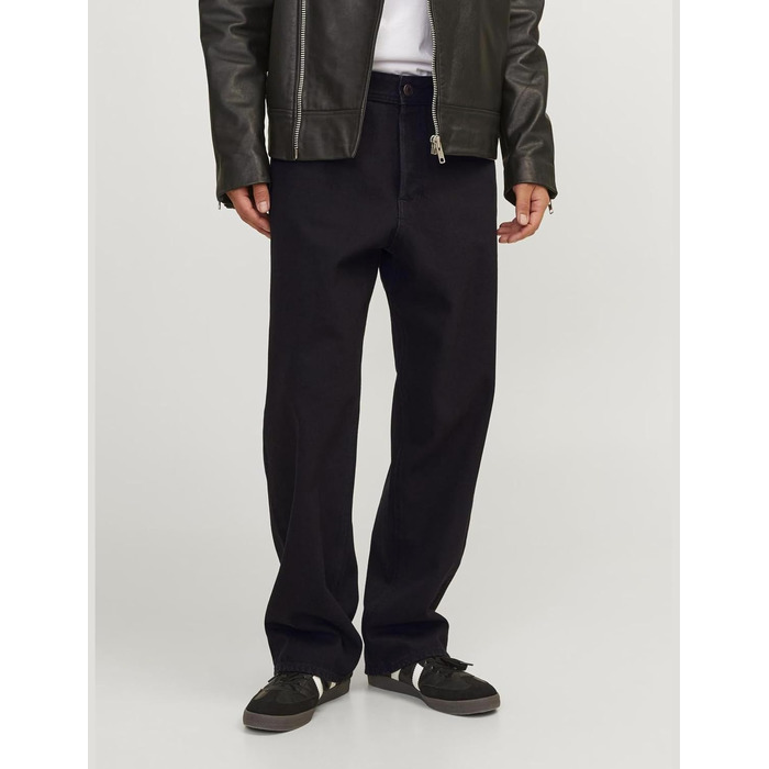 Чоловічі широкі джинси Jack & Jones JJIALEX Baggy Fit, чорний денім (32W / 36L)