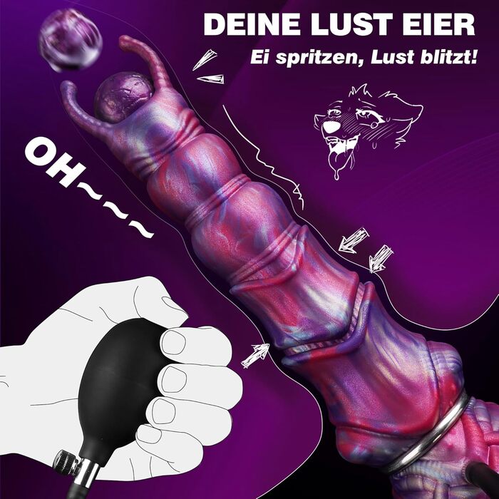 Анальний плагін Dilo Monster XXL з 4 силіконовими яйцями, 27 см - BDSM іграшки для пар