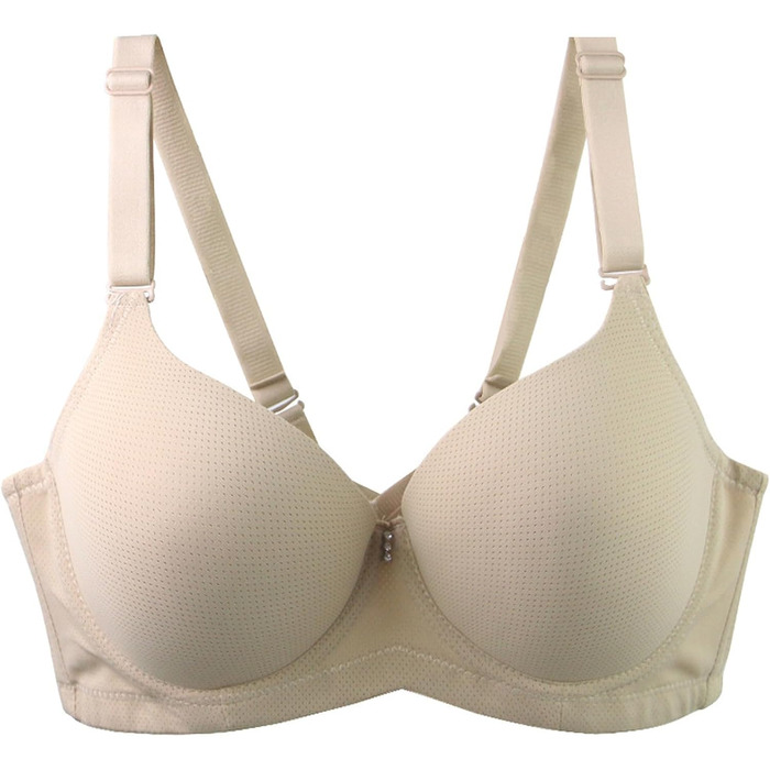Бюстгальтер з пуш-ап, кісточки, великий розмір 44/100E, бежевий, для підтримки та комфорту