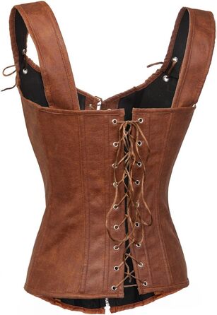 Корсет Bslingerie® з ефектом шкіри з штучної шкіри, XXL, коричневий