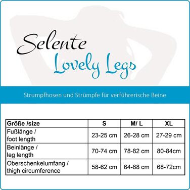 Selente Lovely Legs – мереживні панчохи без пояса для жінок (виготовлено в ЄС), різні моделі S, біло-блискучий орнамент