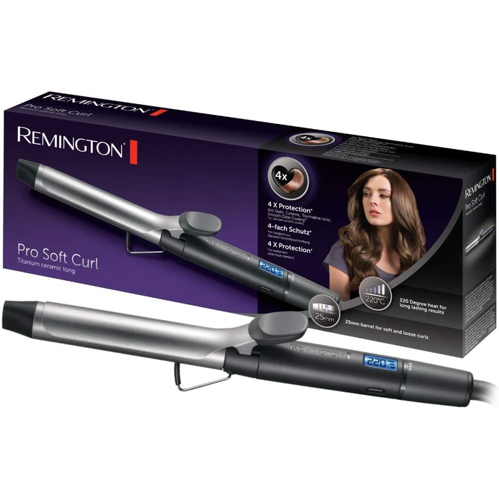 Стайлер для волосся Remington Pro Soft Curl Digital CI6525, кераміко-турмалінове покриття, діаметр 25 мм, LCD-дисплей, 130-220°C