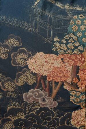 Халат жіночий Ledamon, довгий, квітковий, темно-синій (однорозмірний)