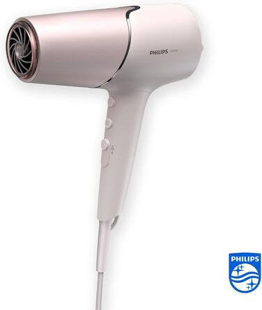 Фен для волосся Philips 5000 Series BHD530/20 з технологією ThermoShield, дифузором для об'єму та насадками-концентраторами 9 та 11 мм, колір перламутр