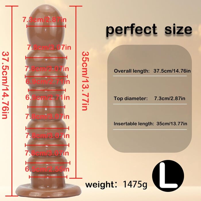 Анальний масажер Yasexx Giant з чашами на присосках для чоловіків та жінок (L)