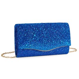 Жіночий вечірній клатч Abendhandtaschen з блискітками та паєтками, елегантна сумка-конверт з від’ємним ланцюжком для весілля та вечірок (синій)