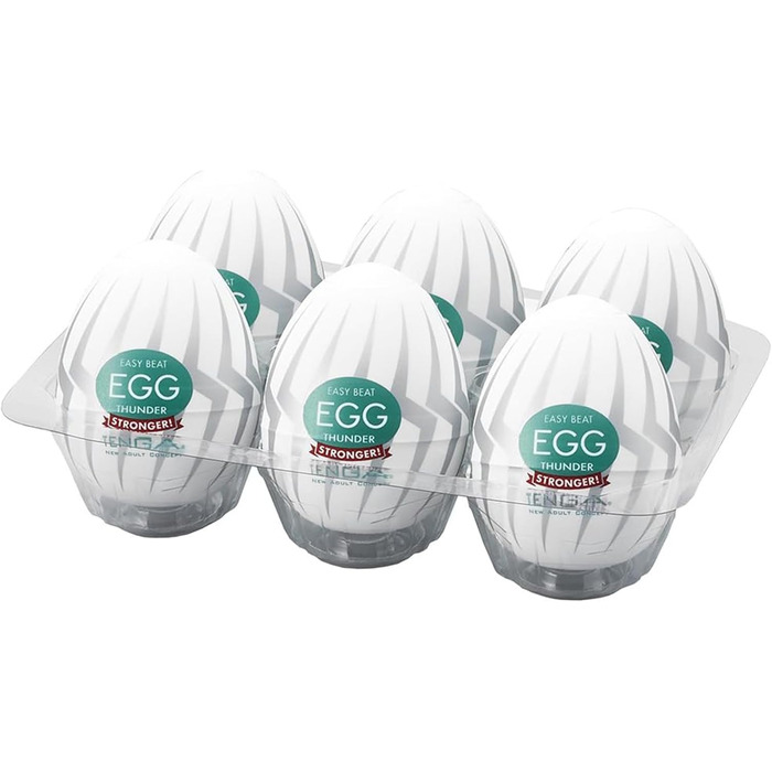 TENGA Eier Thunder - одноразові мастурбатори для чоловіків, 6 шт. (прозорі)