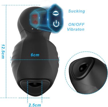 Вібратор для чоловіків, електричний мастурбатор: тренажер для пеніса, вібратор-мастурбатор, стимулятор пеніса (чорний)