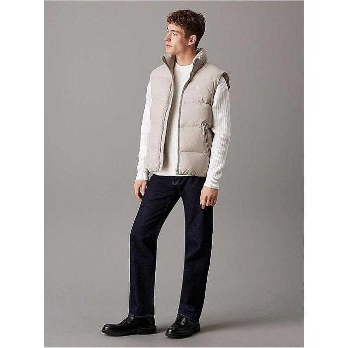 Чоловічий жилет Calvin Klein Essentials Down Vest стібаний, сірий (Flint Gray), розмір M
