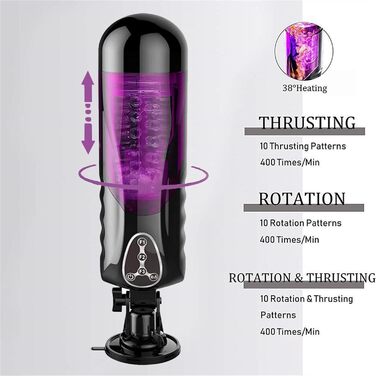 Електричний мастурбатор для чоловіків: 10 режимів, нагрів, автоматичний