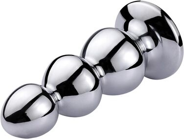 Анальний сталевий плагін Soarvlorfy: маленька та велика куля, анальний дildo, стимулятор G-точки, для чоловіків та жінок, срібло (L, срібло)