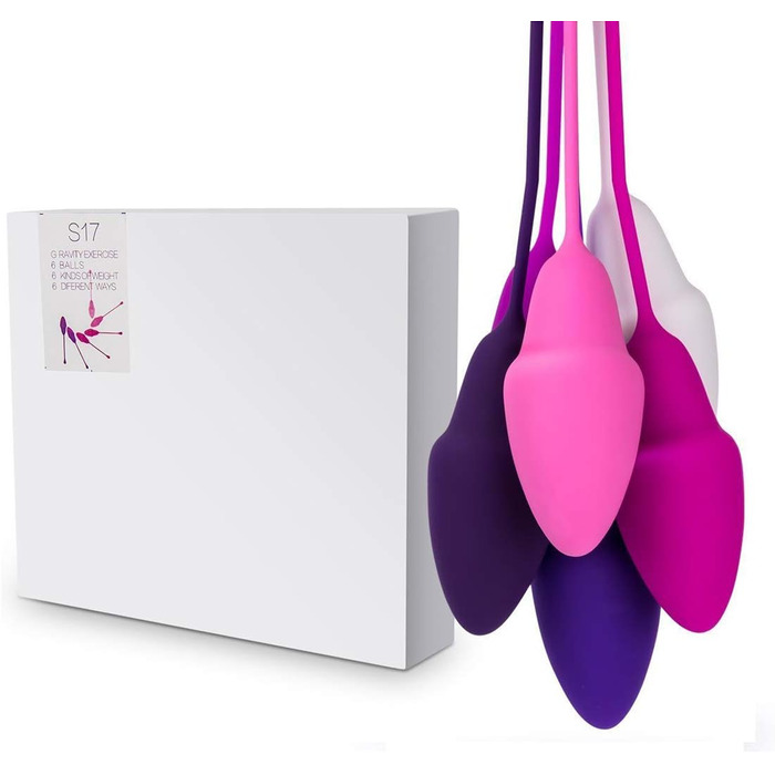 JIELUO Набір тренувальних кульок для підсилення м'язів тазу - 6 шт. для жінок. Тренування м'язів тазу, контроль сечовипускання, сили та координації. Силіконовий тренажер для жінок