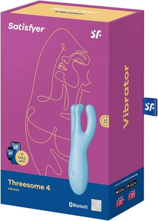 Вібратор Satisfyer Threesome 4 для жінок: стимуляція клітора та статевих губ, 3 мотори, водонепроникний (IPX7), Bluetooth-керування