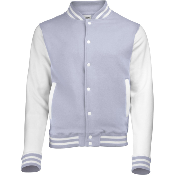 Чоловіча куртка-бомбер Varsity Jacket Just Hoods by AWDis, чорна/вугільна (XXL)