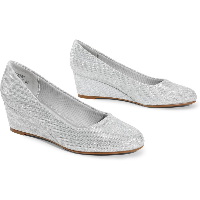 Жіночі туфлі-човники Dream Pairs із закритим носком, сріблясті, розмір 38.5 EU