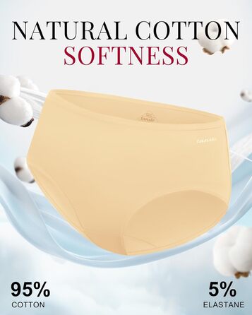 Танстц жіночі труси-сліпи з бавовни, 6 шт. в упаковці, низька посадка, еластичні, дихаючі, чорні (XL)