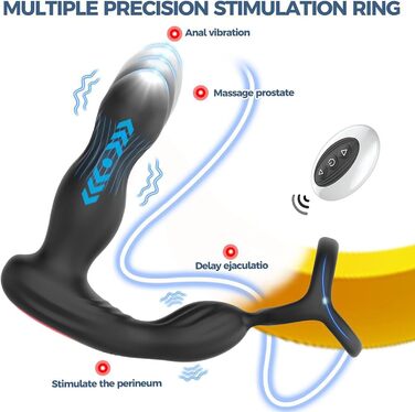 Аналізатор для чоловіків PINTLE 4-в-1: масаж простати, вібрація, кільце для пеніса, дистанційне керування