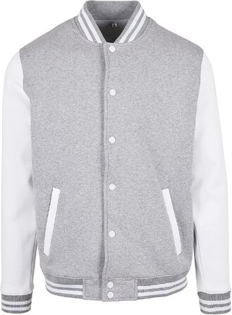 Чоловічий бомбер Build Your Brand Bb004-basic College Jacket, чорно-білий