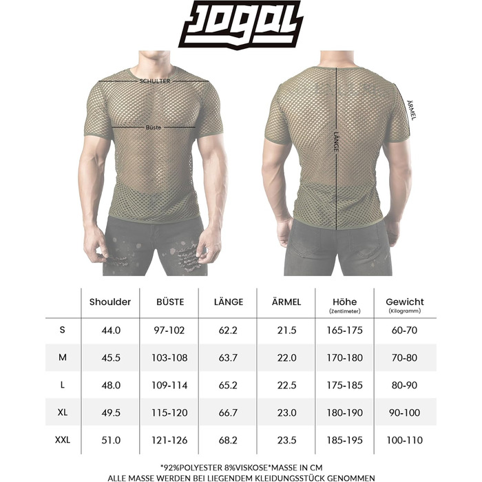 Чоловіча футболка JOGAL з мереживом, прозора, короткий рукав, білий колір