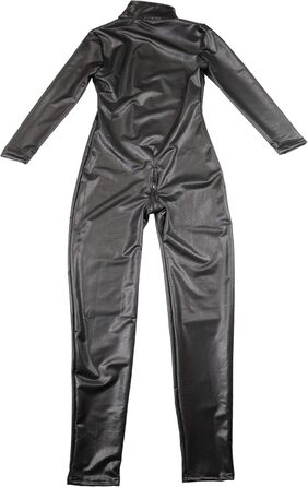 Костюм Кота (Чорний) з Еластичної Шкіри для Дівчат - Елегантний Комбінезон з Застібкою на Кроці, Розмір L, Шкіра, Зі Зміїним Малюнком