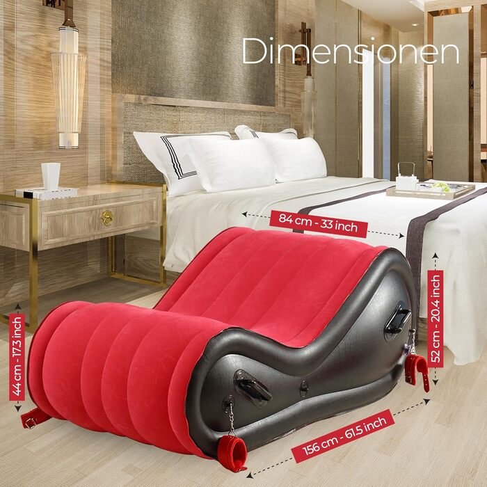 Набір інтимних аксесуарів Sex Möbel: подушка та рампи для еротичних розваг, стілець, пристосування для BDSM, з інтегрованим страподавачем.