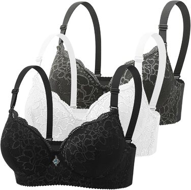 3 шт. комплект бюстгальтерів BHS для жінок з кісточками, класичний комплект, комфортний, безшовний, з підтримкою, спортивний бюстгальтер з регульованим bustier, сильна підтримка, для тренувань, сну, великі груди, спідня білизна, з підкладкою, для повсякде