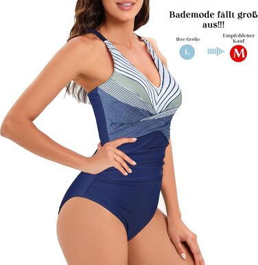 Спортивний купальник для жінок: одноцільний, з високою талією, push-up, синій (40)