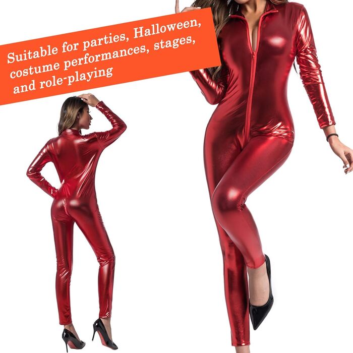 Жіноча спідня білизна FLYSL: сексуальна спідня білизна з латексу, червона, розмір XL