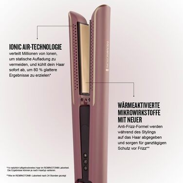Випрямляч для волосся Remington AIRvive S8930 з іонною повітряною технологією, ультракерамічним покриттям та LCD-дисплеєм (150-230°C)