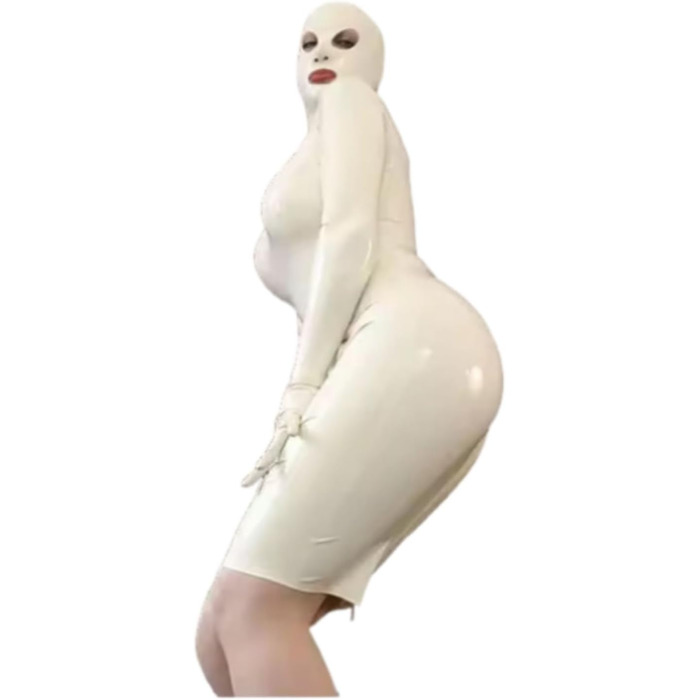 Латексна сукня з капюшоном, 100% гума, ручної роботи, Cosplay, червона, XS-XXL, 3XL