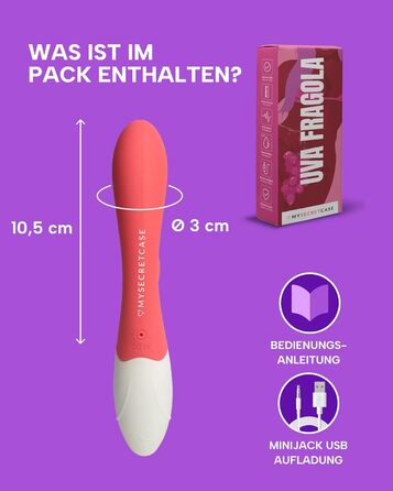 Вібратор для жінок MySecretCase Rabbit 21 см з насадками для клітора та G-точки, 9 режимів, з язичком, набір для пар Uva Fragola