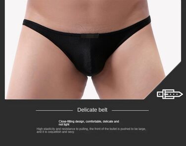 Чоловіча нижня білизна Faringoto: G-String, Bikini String, Tanga, низька посадка, чорний, розмір M