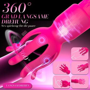 Вібратор жіночий з насадками та режимами для пар Rosenrot: стимулятор клітора, масажер простати, інтимний аксесуар