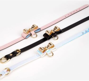 Ошийник-нашийник SM з бантиком, регульований, рожевий (35-43 см)