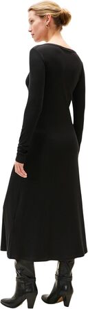 Сукня облягаючого силуету Tommy Hilfiger Rib Flare Midi з U-подібним вирізом, чорна (L)