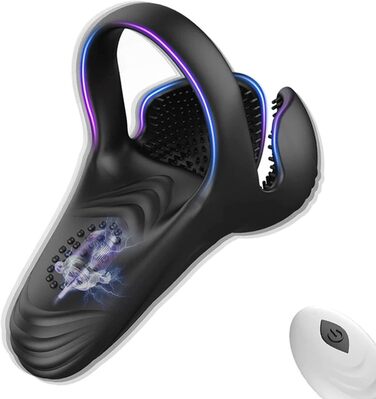 Вібратор для чоловіків та пар з пультом дистанційного керування, 3 в 1, з силікону, 10 режимів, кільце для статевого члена, для стимуляції