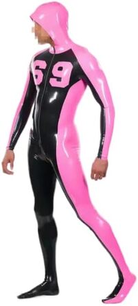 Костюм-боді з латексу Gaylop Club - рожево-чорний, для косплею