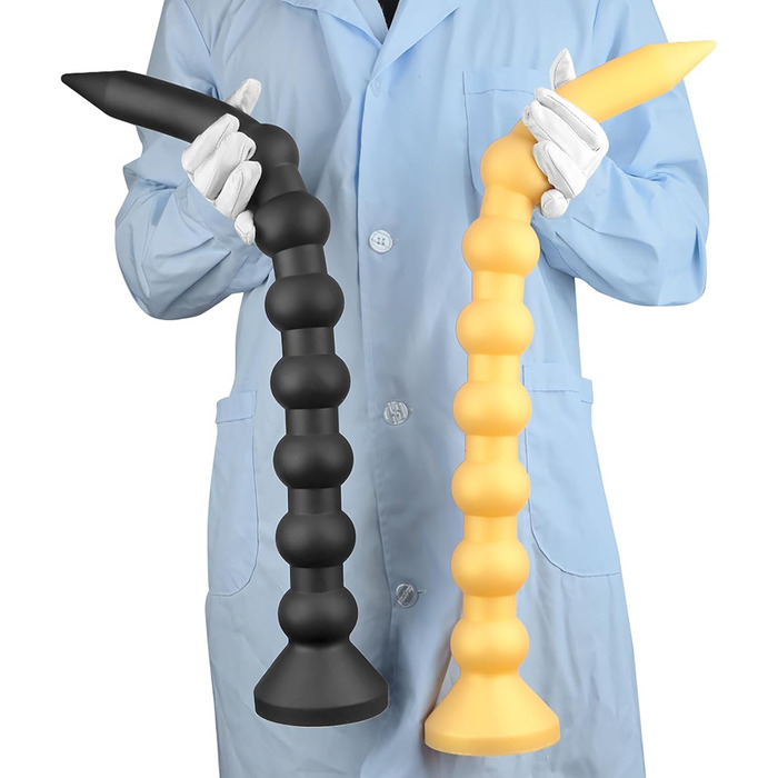 Анальний дилататор Cafurey 60 см з 7 кульками, м'який силікон, для жінок та чоловіків (золотий)