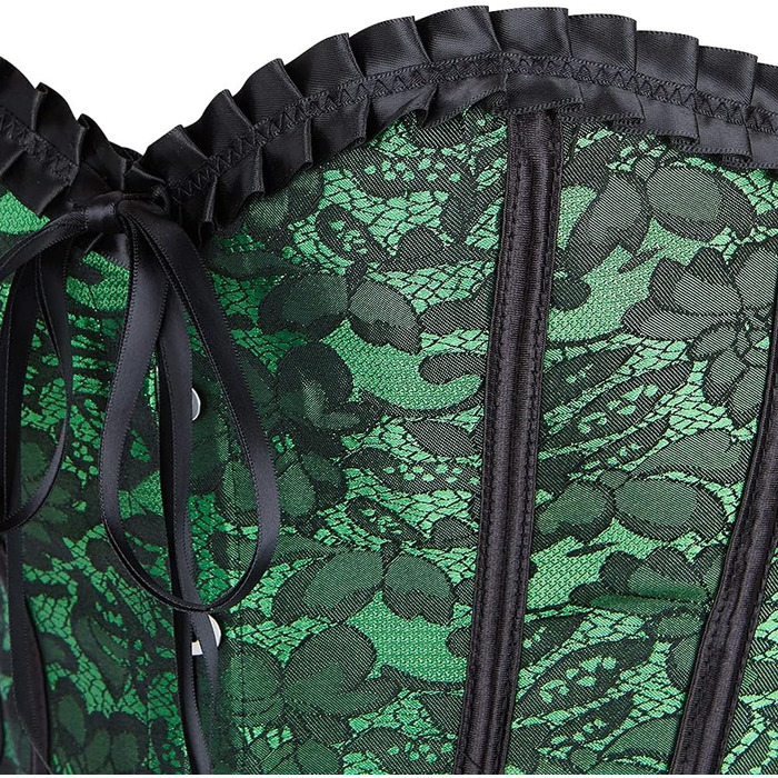 Корсет Grebrafan для жінок, корсет-боді з мережива, класичний, зелений, 42-44