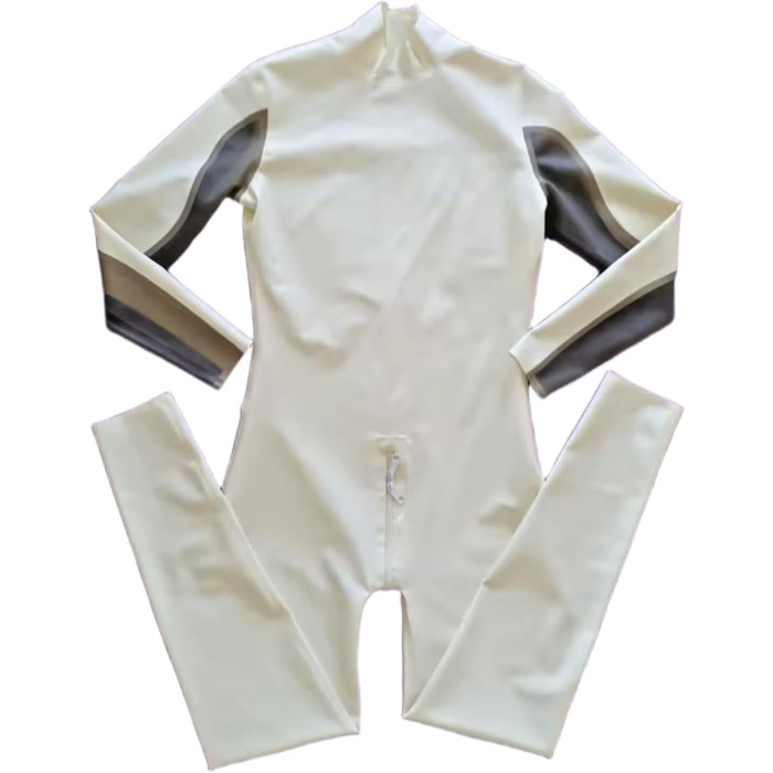 Комбінезон з латексу DILUEORJMFGK 6XL, білий, 0,45 мм - боді, костюм