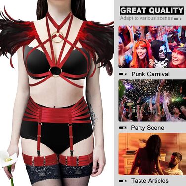 Жіночий комплект пір'яний корсет, бюстгальтер, клітка, великі розміри, панк, готика, фестиваль, карнавал, костюм (бордовий, довгий)