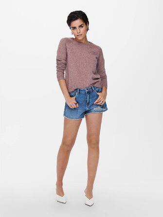 Жіночий в'язаний светр ONLY ONLLESLY Rose Brown (XXL) — м'який трикотажний пуловер кольору рожево-коричневий