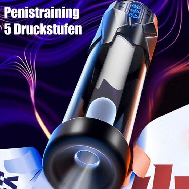 Електрична пеніс-насос Jpscor для збільшення пеніса, мастурбатор з 5 рівнями вакууму, водонепроникний (IPX6), 2 силіконові насадки