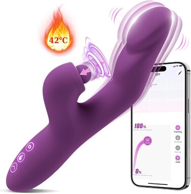 Вібратор для жінок: набір для клітора, сексуальна іграшка з нагріванням, 10 режимів вібрації, стимулятор для пар, фіолетовий
