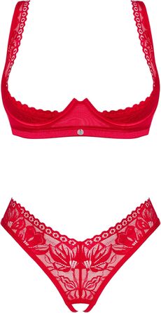 Сексуальний жіночий комплект білизни Selente Love & Fun: бюстгальтер, труси та шовкова маска для очей, Made in EU, червоний, M-L
