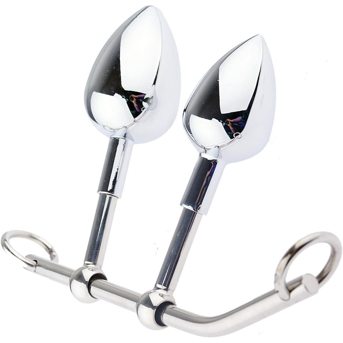 Набір анальних іграшок: металевий анальний дилда, плагін, гачок для стимуляції G-точки та простати. Для чоловіків та жінок (M+L)