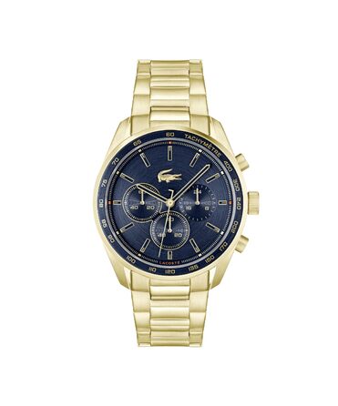 Чоловічий годинник Lacoste Chronograph Boston: кварцовий хронограф у золотисто-синьому кольорі з металевим ремінцем