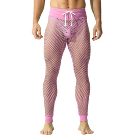 Чоловічі шорти YUFEIDA з сітчастою в'язки, рожеві, L. Дихаючі спортивні лосини з регульованою талією